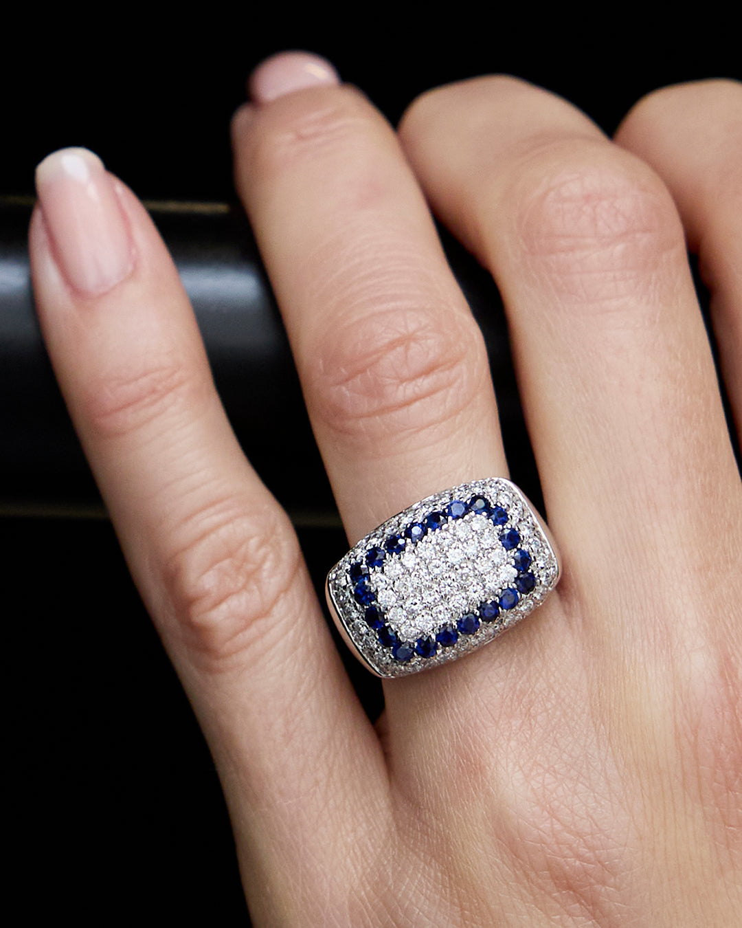 Azur Sapphire Diamond Ring 18K White Gold