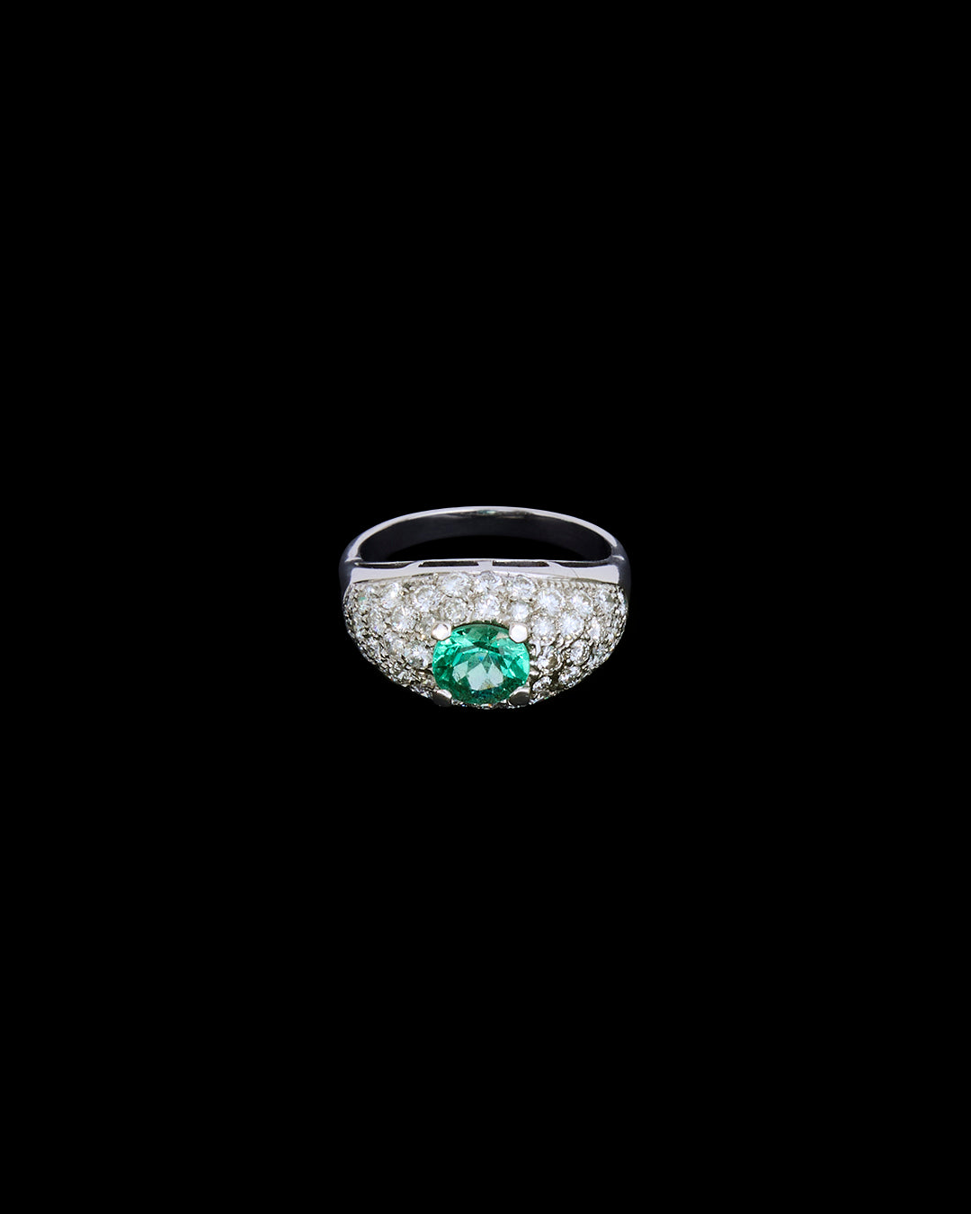 Celeste Emerald Ring 7.4 g 18K White Gold