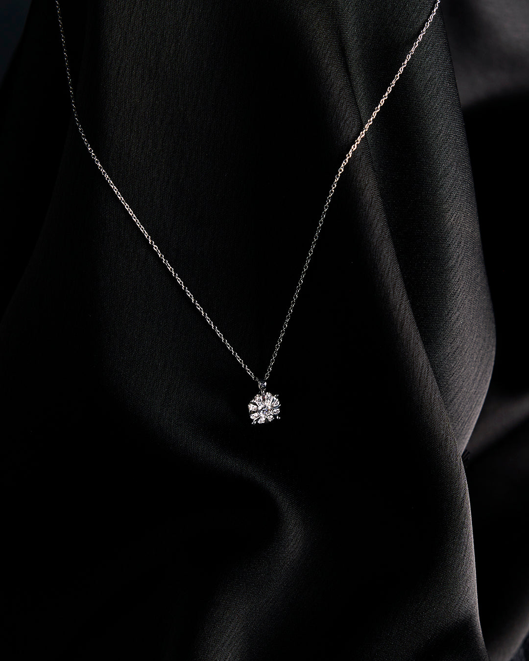 LUMI No 3 Diamond Pendant Vintage Necklace
