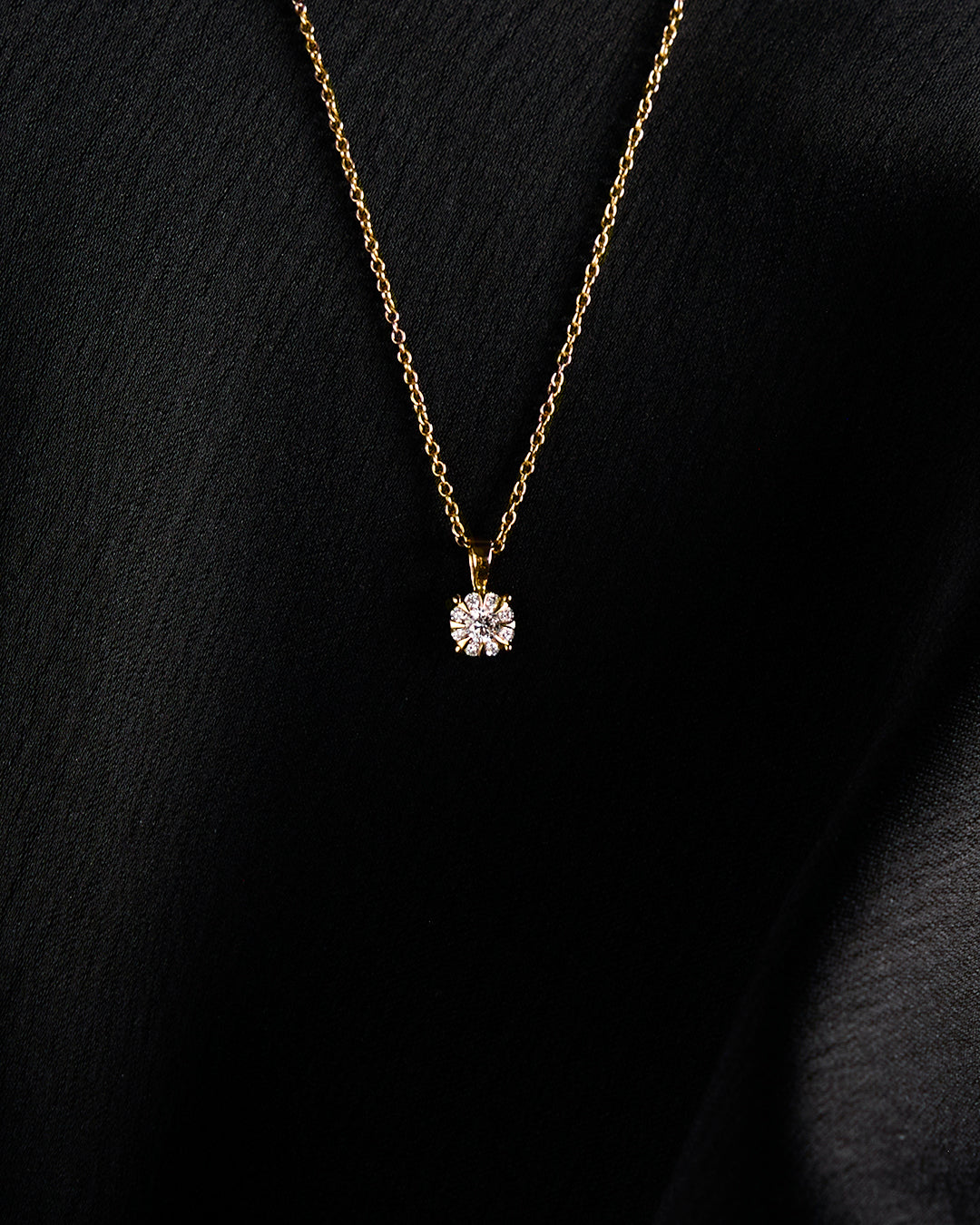 Lumi No 2 Diamond Pendant Vintage Necklace