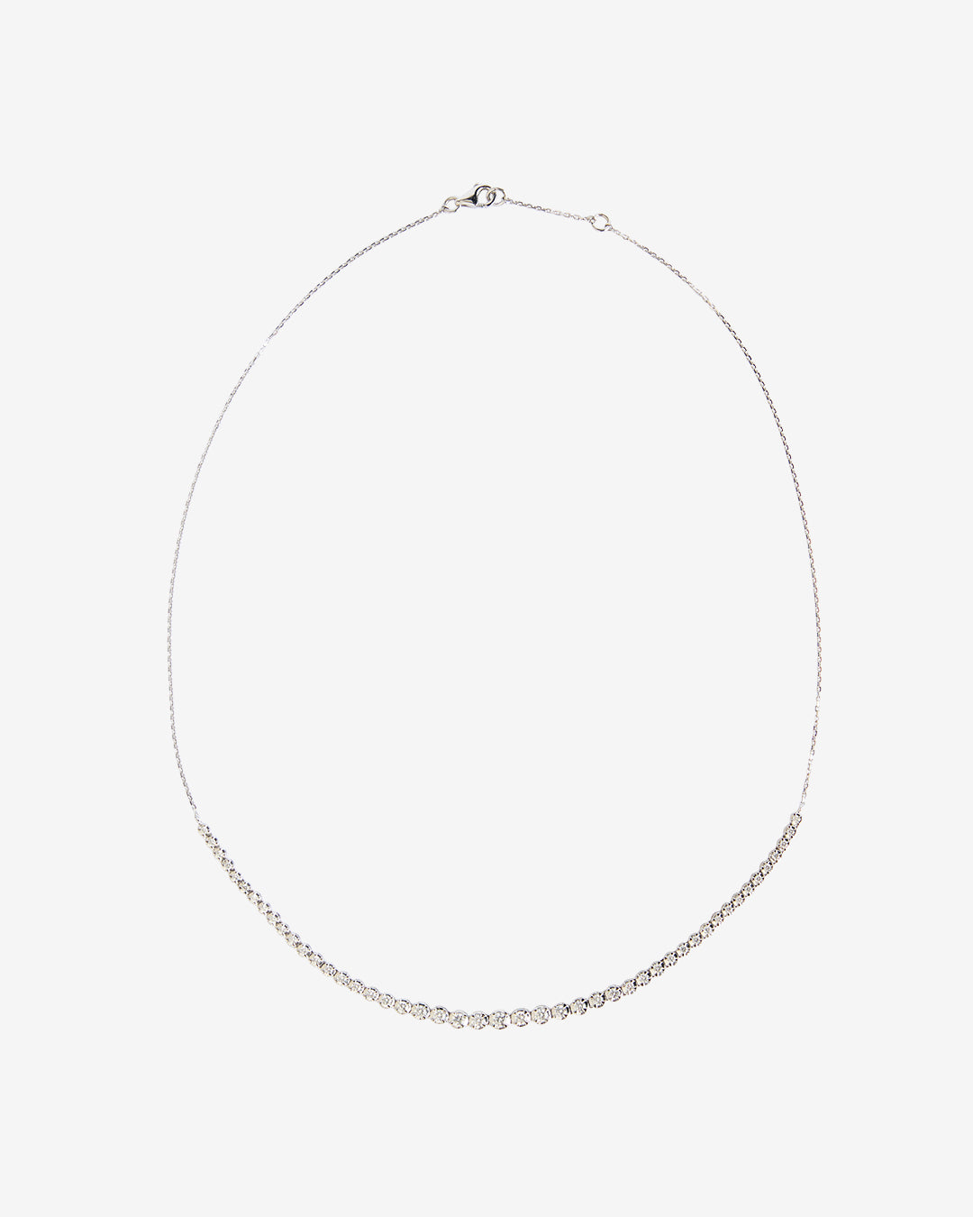 Essence Half-Riviera Diamond Necklace White Gold