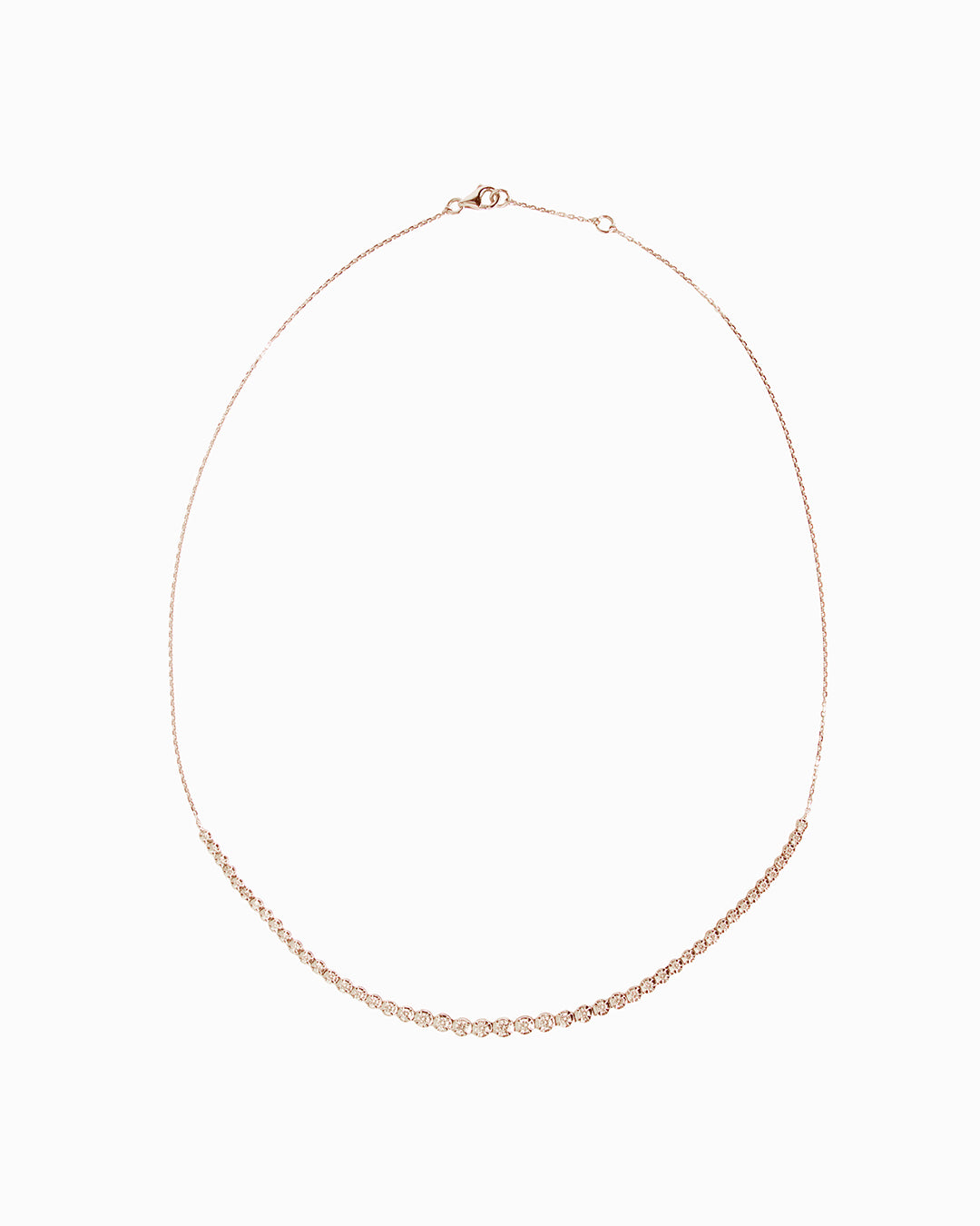 Essence Half-Riviera Diamond Necklace 18K Gold