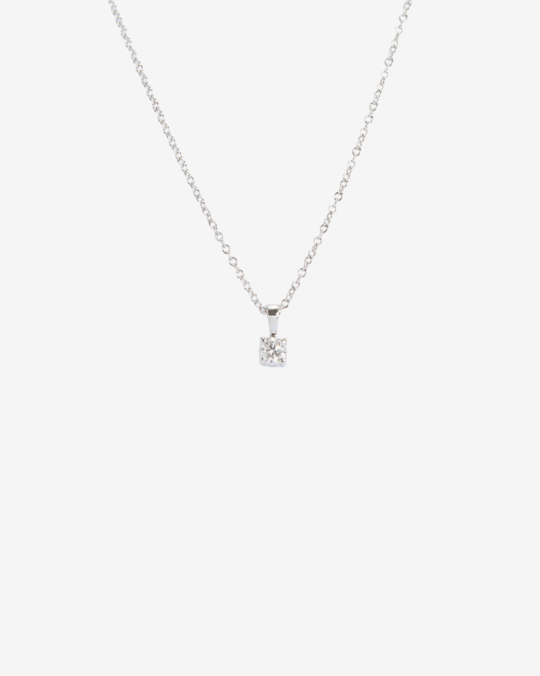 Lunette Diamond Pendant Necklace 1.63 g 18K White Gold