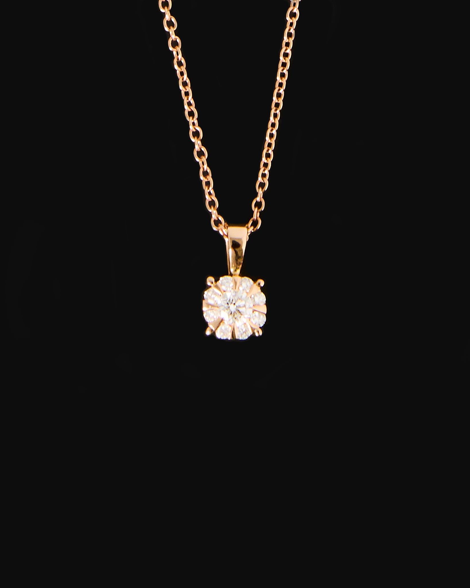 Lumi No 2 Diamond Pendant Vintage Necklace