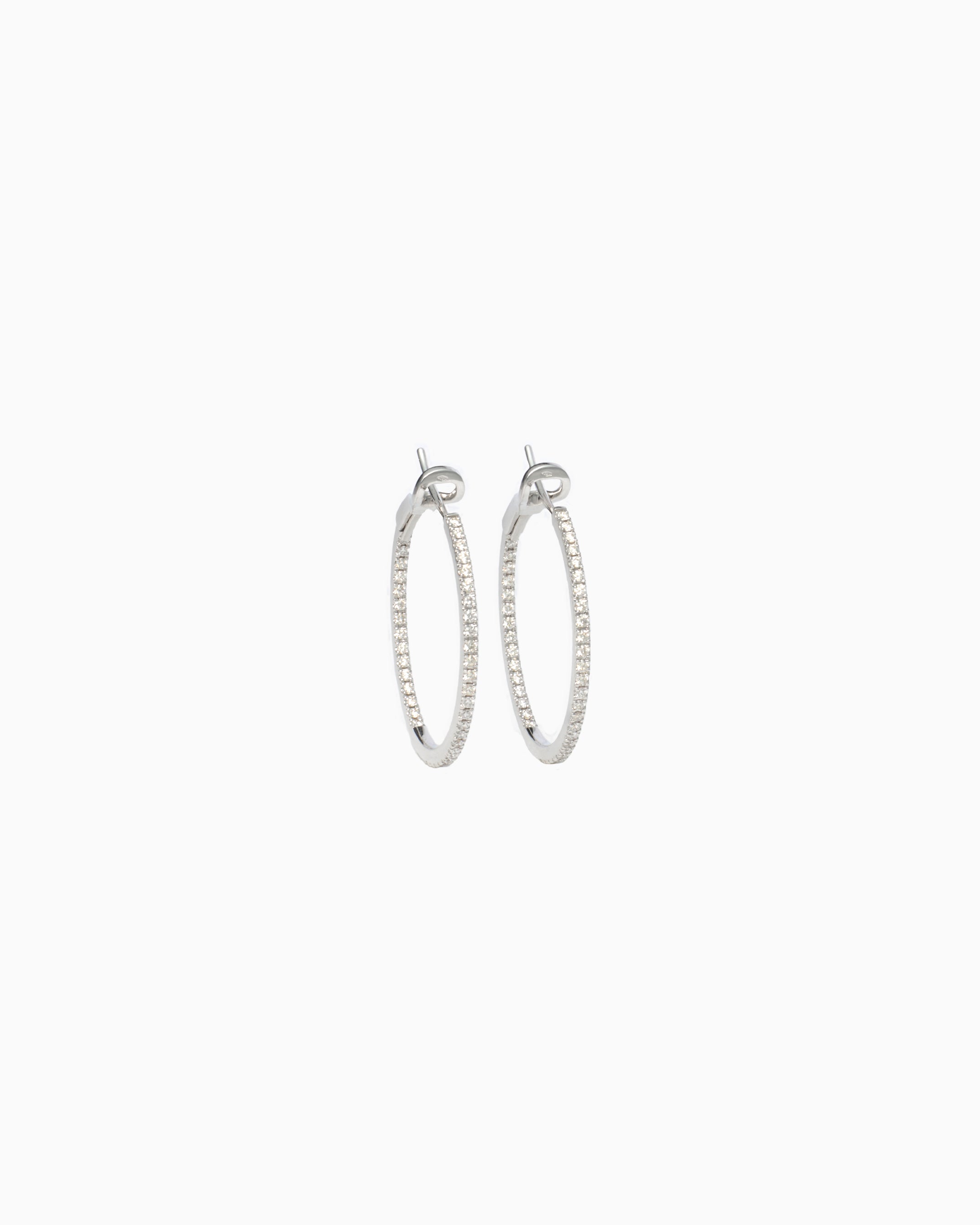 Avenne Diamond Hoop Earrings Medium