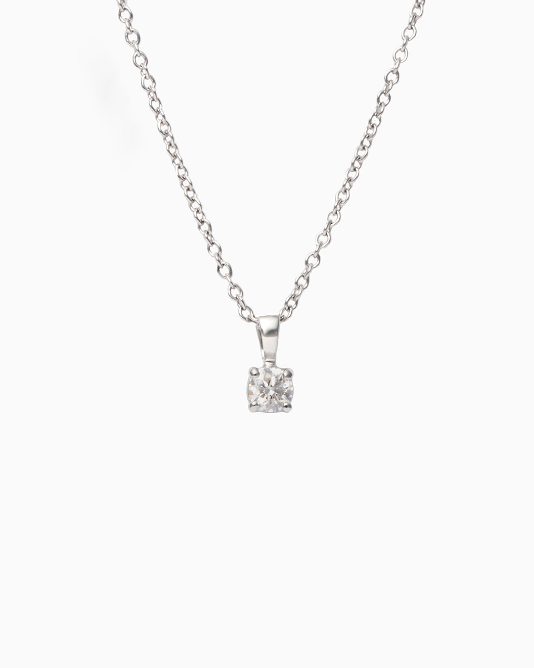 Lunette Diamond Pendant Necklace 1.63 g 18K White Gold