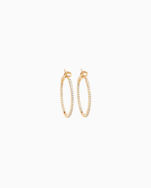 Avenne Diamond Hoop Earrings Medium