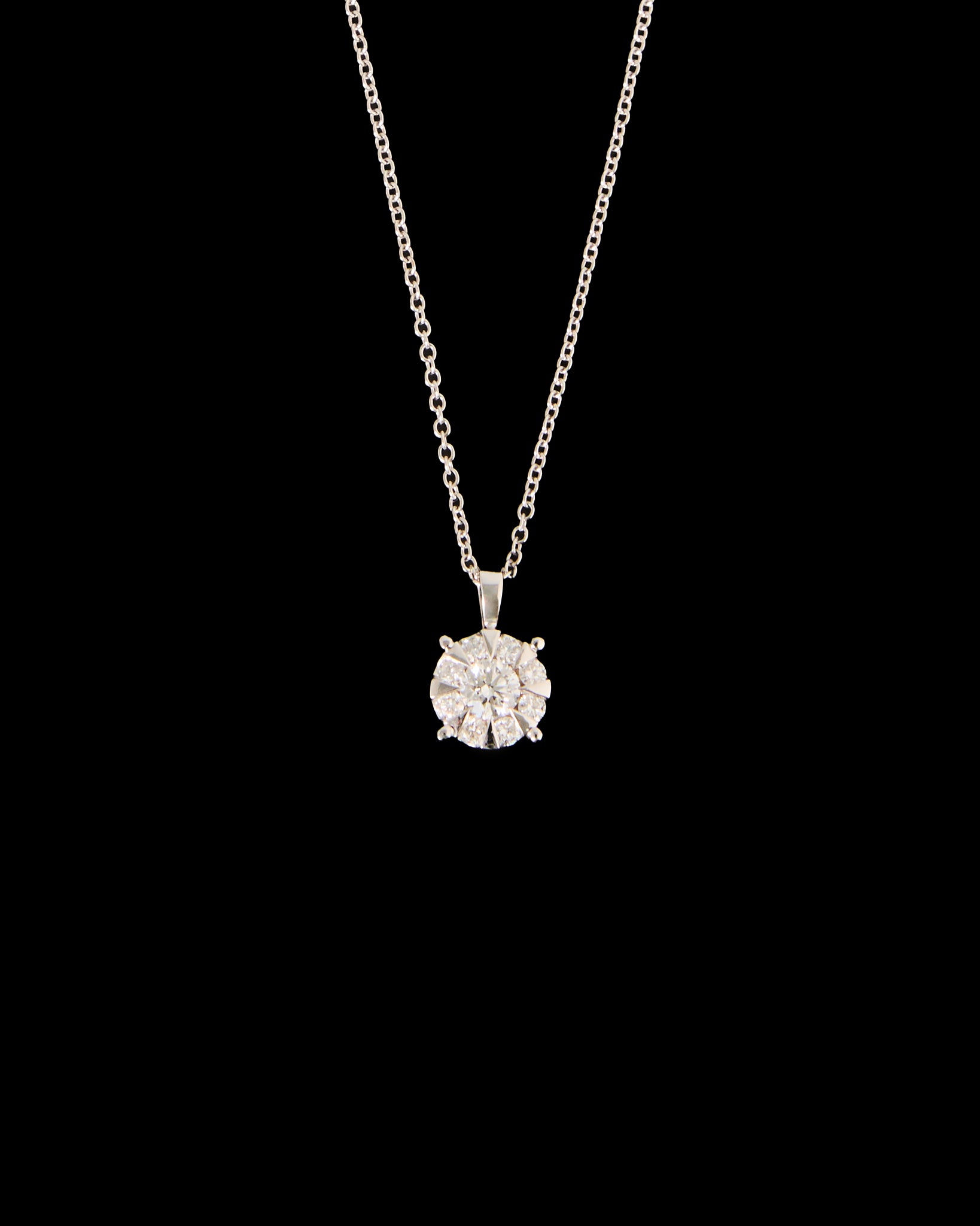 LUMI No 3 Diamond Pendant Vintage Necklace