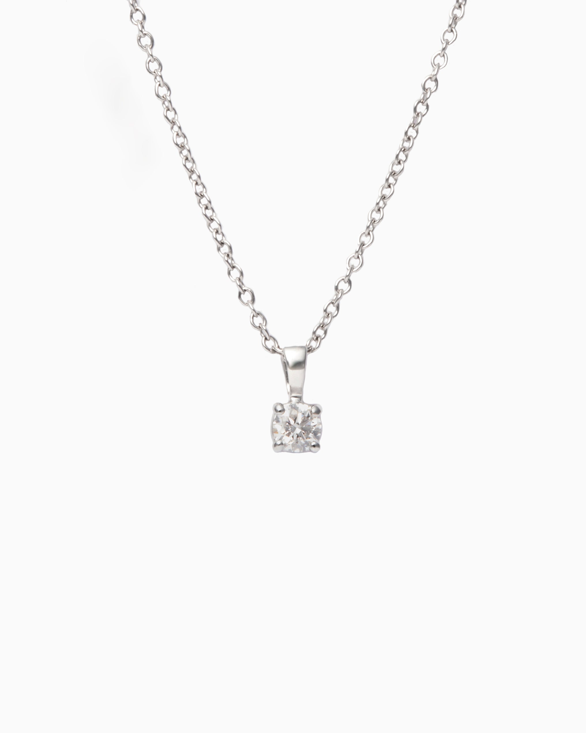 Lunette Diamond Pendant Vintage Necklace