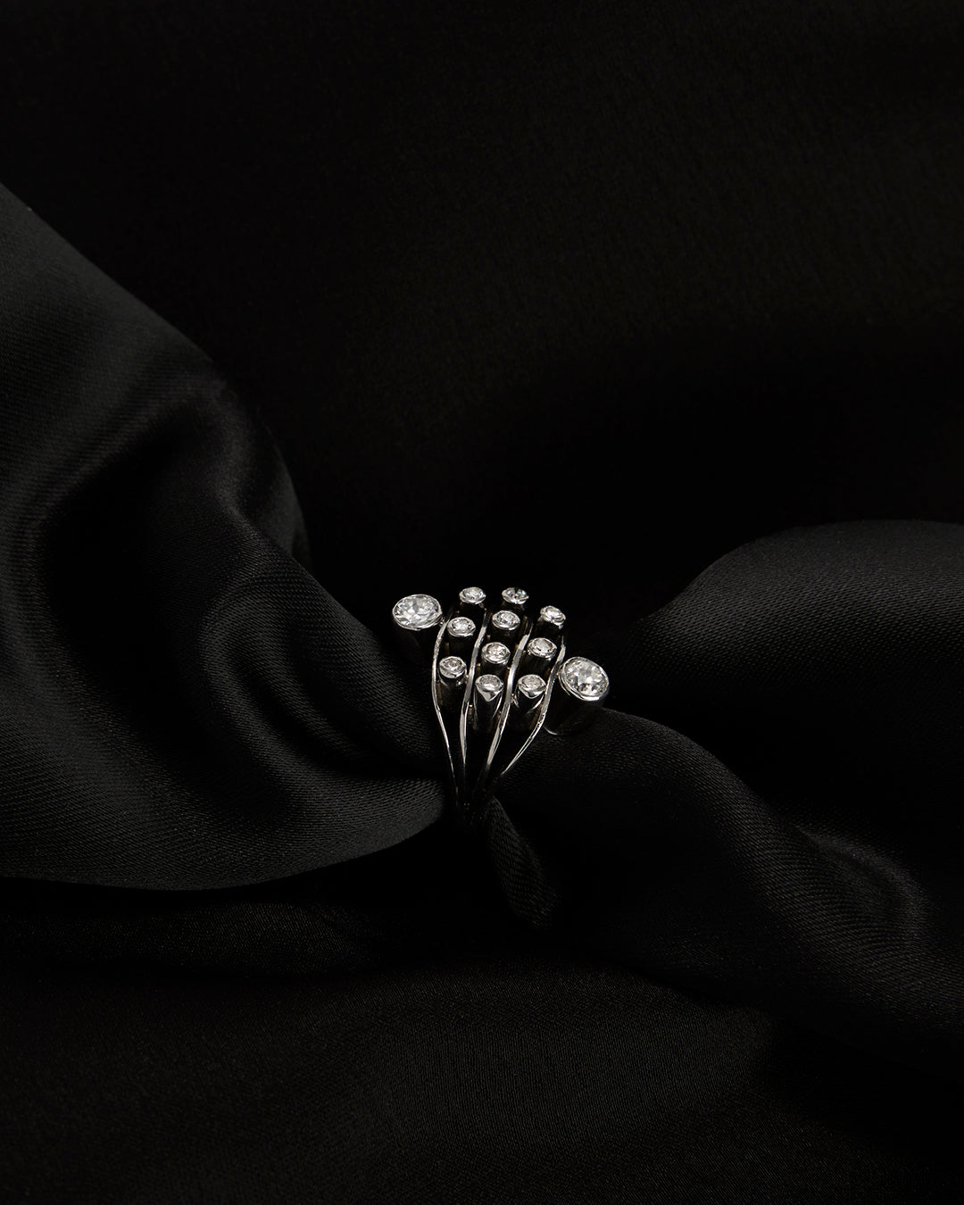 TWO Diamond Ring 18K White Gold